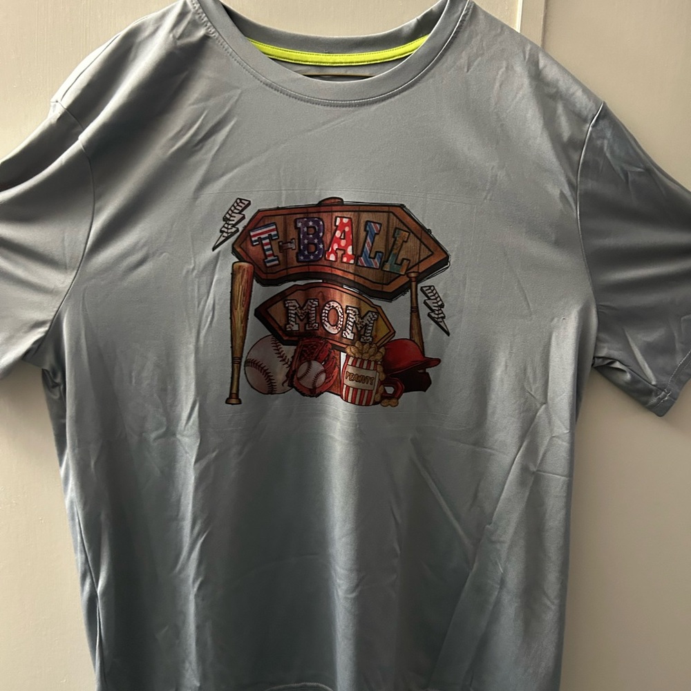 Pro Player Gray and Athletic Shirt tball mom